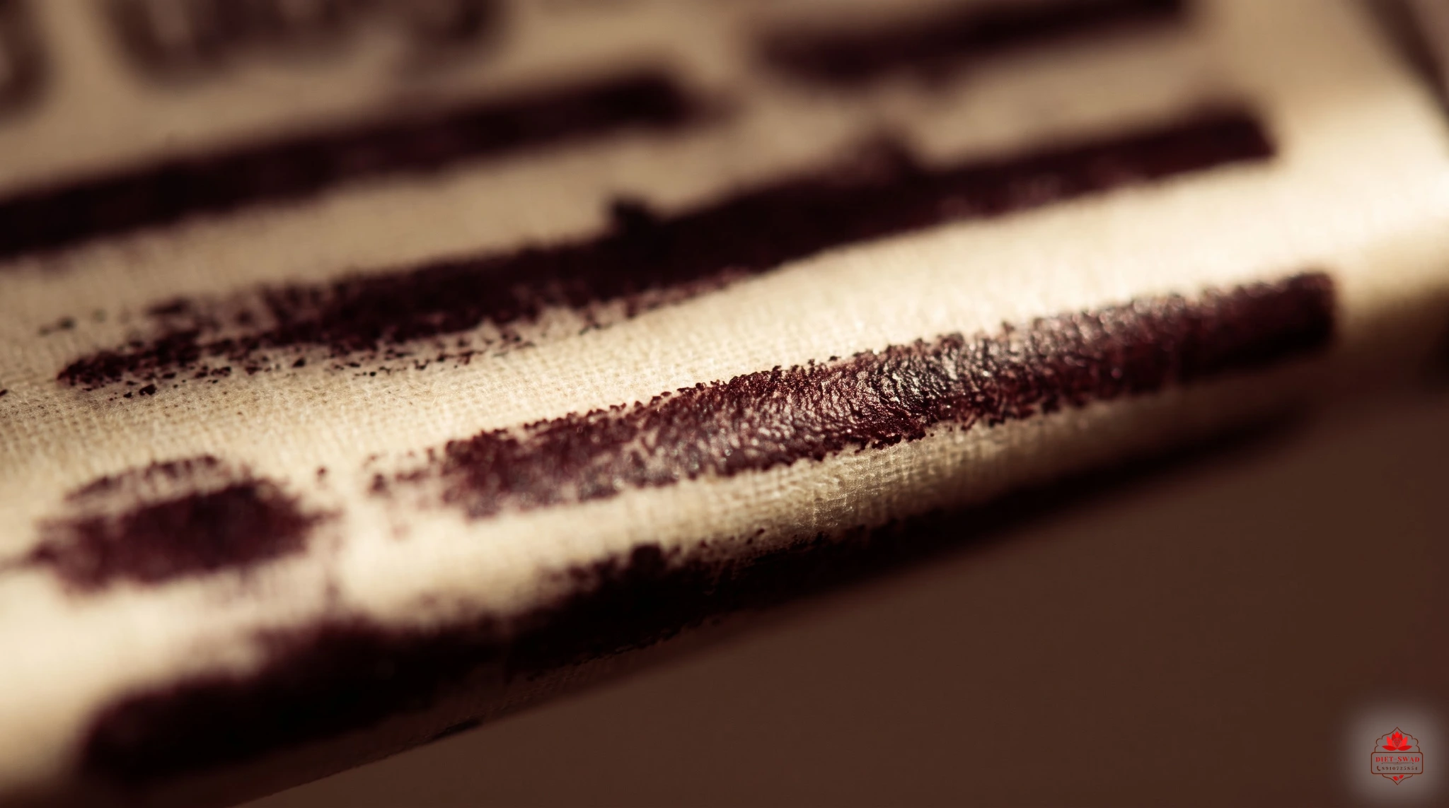 An extreme close-up of the printed ink on a food label, magnified until the words dissolve into texture